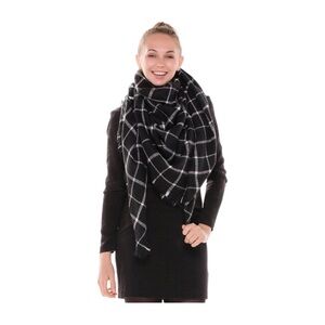 Rare Rebecca Minkoff Metallic Plaid Square Scarf O/S NWOT